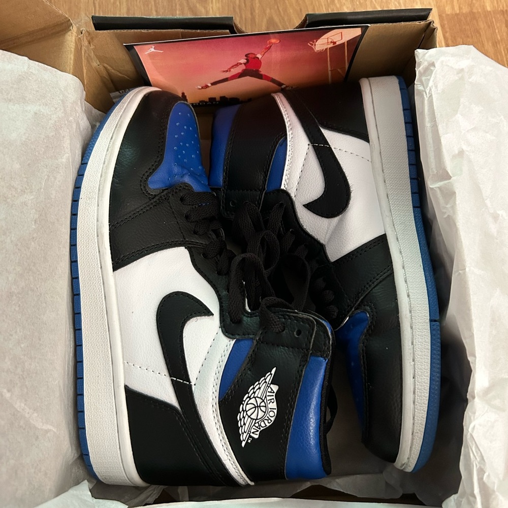 Jordan Black and Blue Classic Sneakers